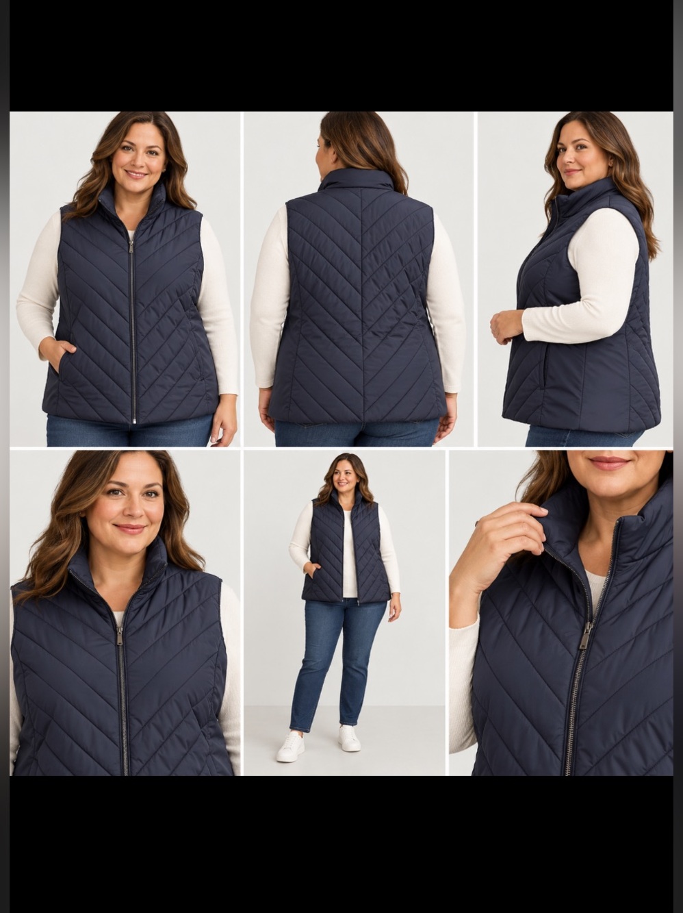 Lands’ End navy puffer vest sz 2X